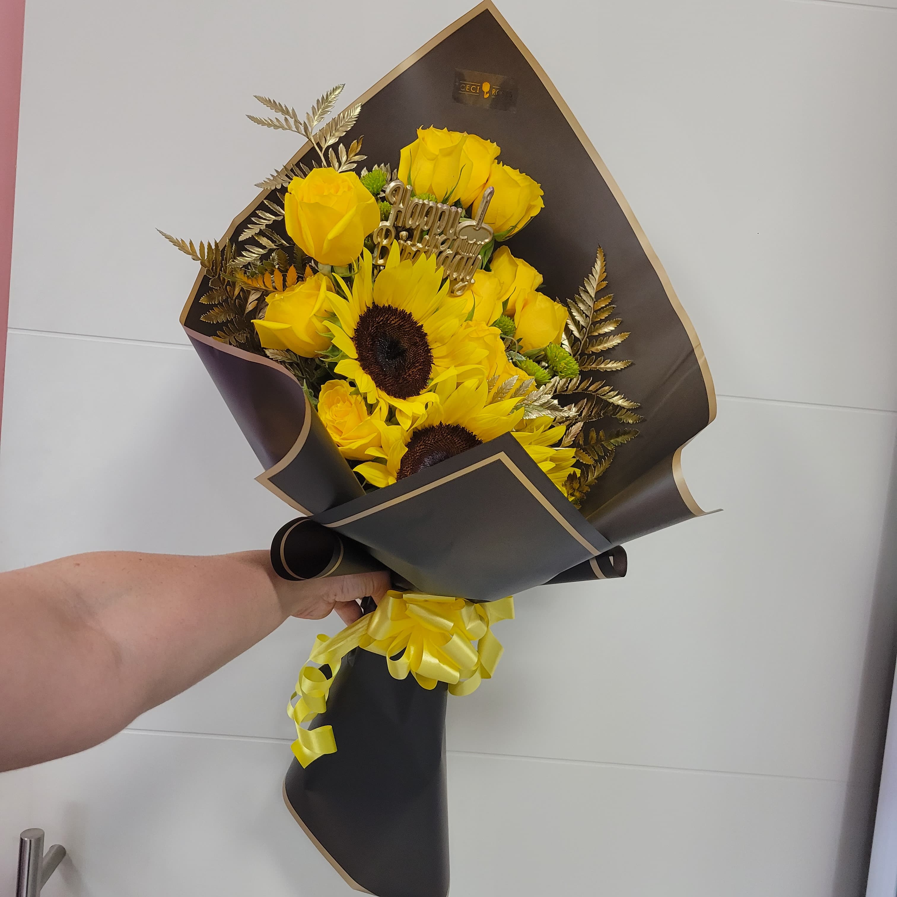 Bouquet of Sunflowers and Roses